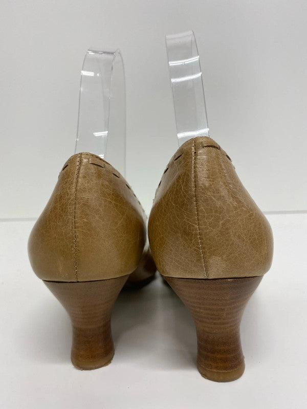 Fabulous Moda in Pelle caramel leather court shoes events formal Uk5 KM004