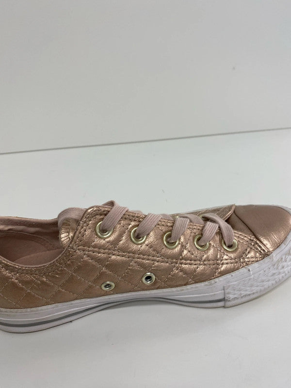 Fabulous Rose Gold converse padded leather trainers Uk4 GW001