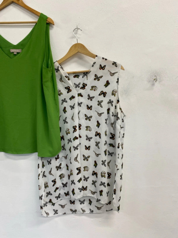 Lovely duo of camis colourful pattern anthology george UK 20 LK006 #124