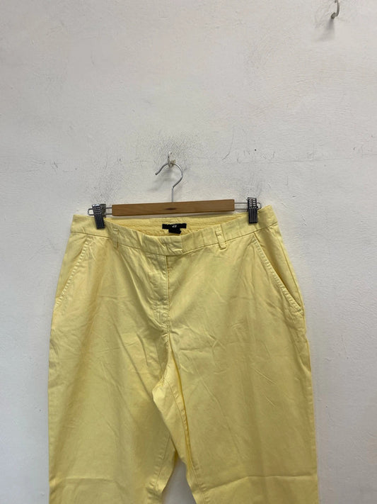 Lovely H&M yellow pastel cropped trousers UK 14 KM003