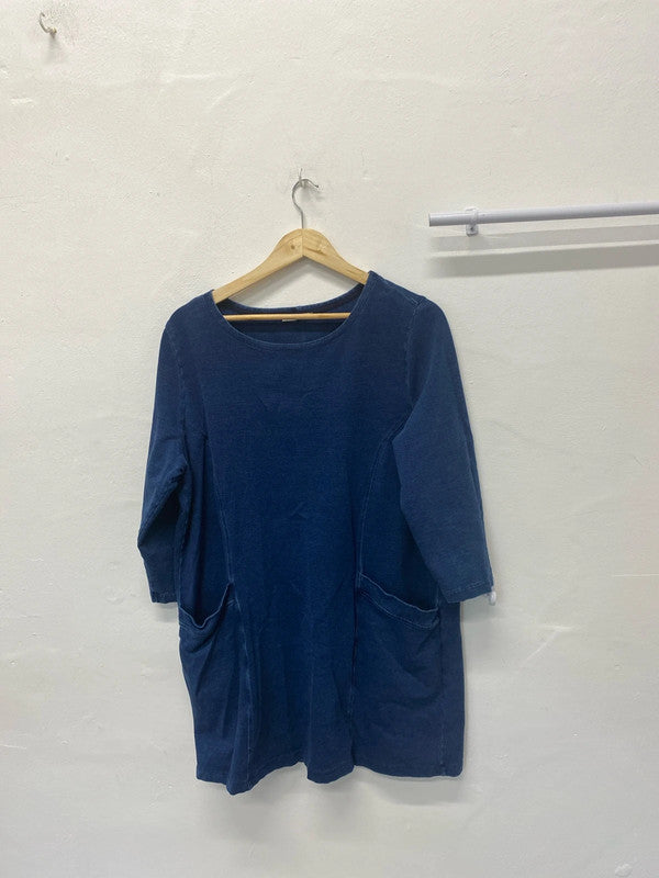 Fabulous Tu Woman Blue tunic jersey top Uk18 LG004