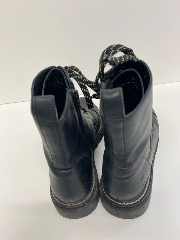 Fabulous Black leather Joules stomper boots Uk4 YTH01