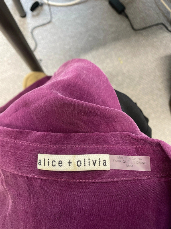 Lovely Alice + Olivia purple collar smock dress UK M SS002