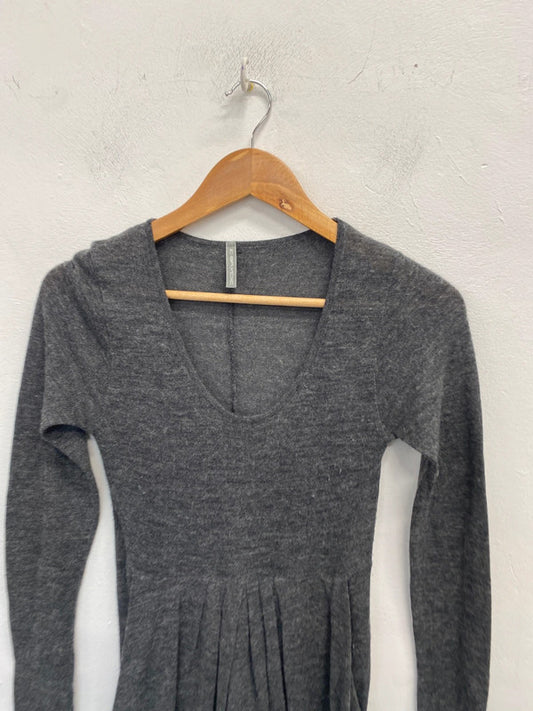 Stunning E.bryde grey alpaca long sleeve dress midi UK 10 SD002