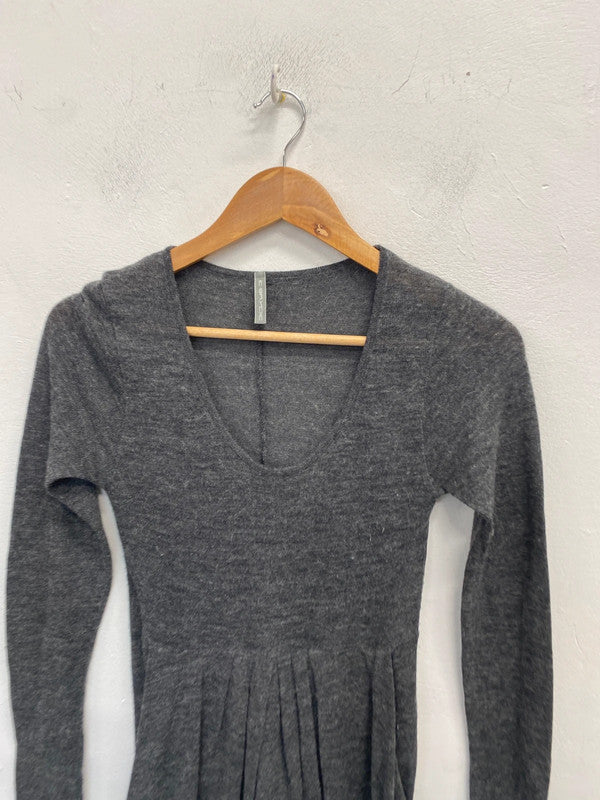 Stunning E.bryde grey alpaca long sleeve dress midi UK 10 SD002