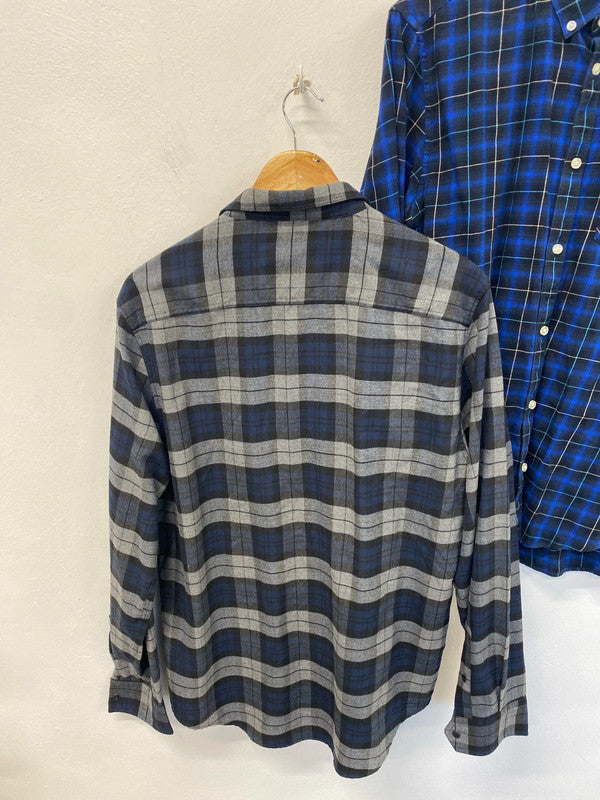 Duo of check shirts River Island western popper #39 L KM004