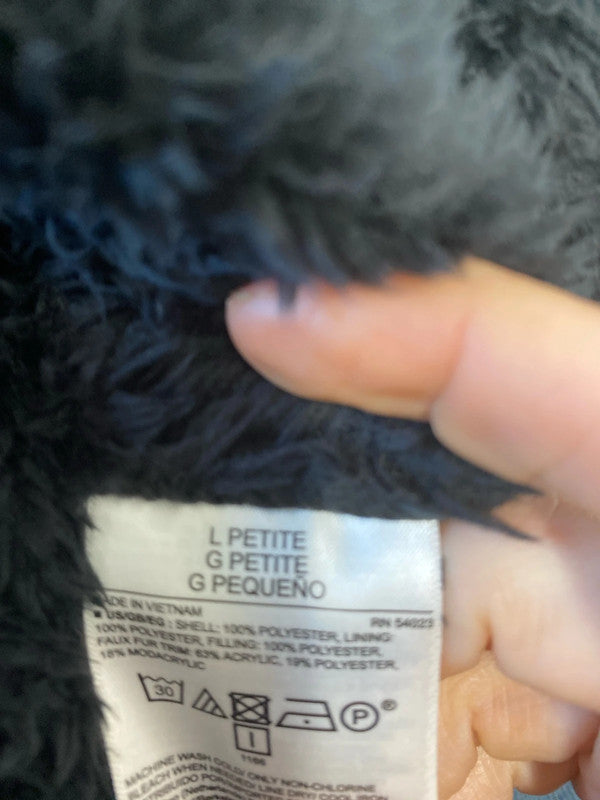 Fabulous Black faux Fur lined Gilet Banana Republic UkL Petite GW001