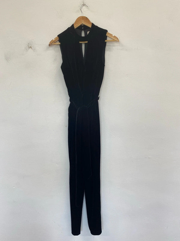 Per Una Elegant Black Velvet Jumpsuit UK 10 MB001