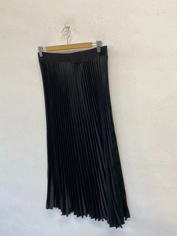 Fabulous YAS pleated black midi skirt classic design elastic waist UkL JR001