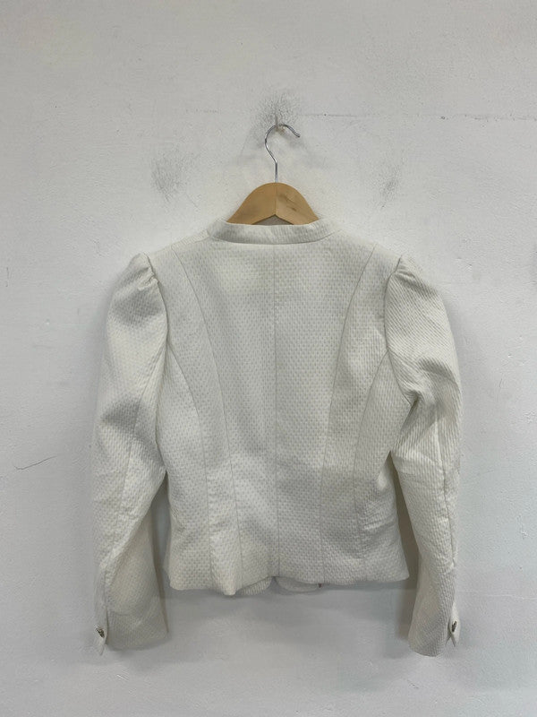 H&M Stylish Ivory Fitted Blazer UK 8 LK009