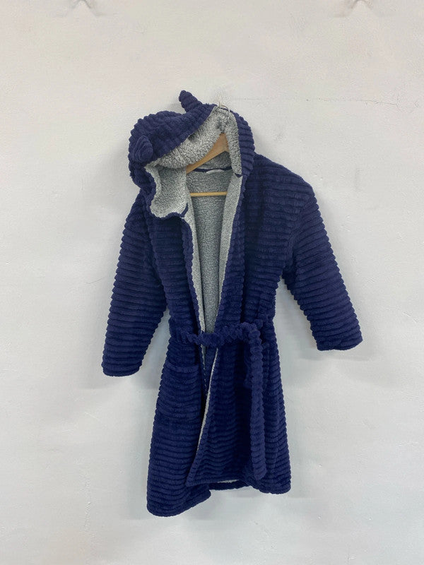 M&S Cute Navy Boys 11-12 Years Hooded Dressing Gown AG006