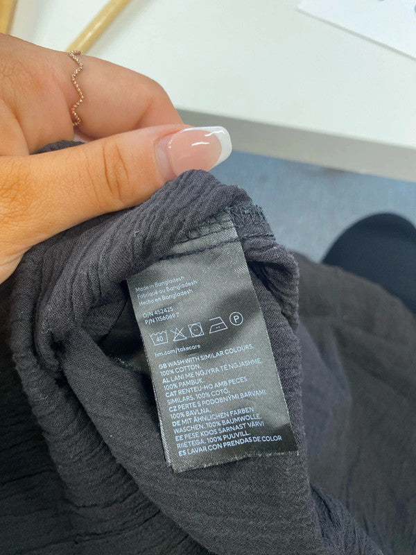 Fabulous H&M black ruched dress uk 10 KS002