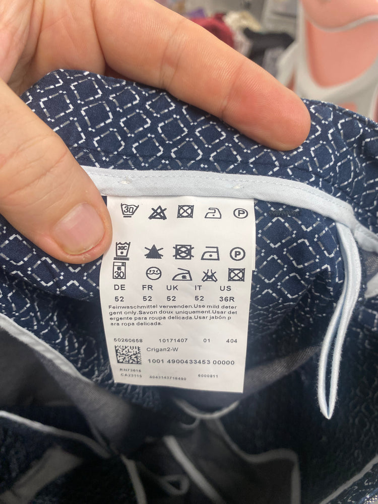 Hugo Boss Crigan2 grey blue chino pant 36r AM012