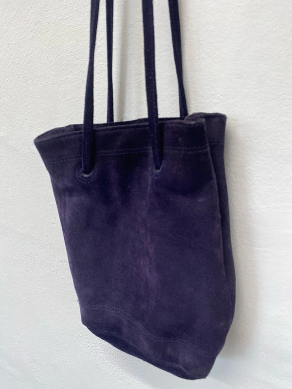 Fabulous Suede deep purple handbag vintage 1990’s MM005