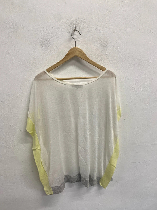 Lovely Great Plains white yellow cotton top UK XS AG006