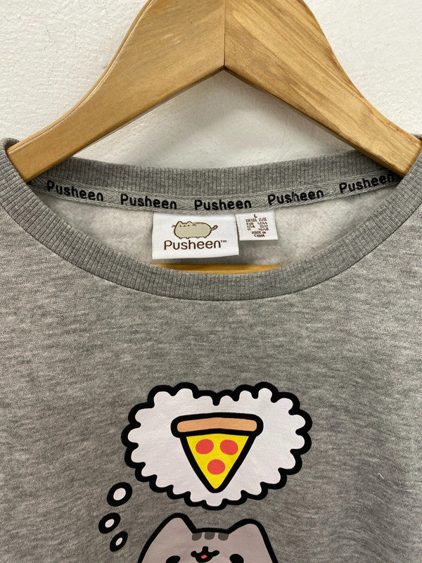 Cute Pusheen cat pizza sweatshirt 14-16 L JR001