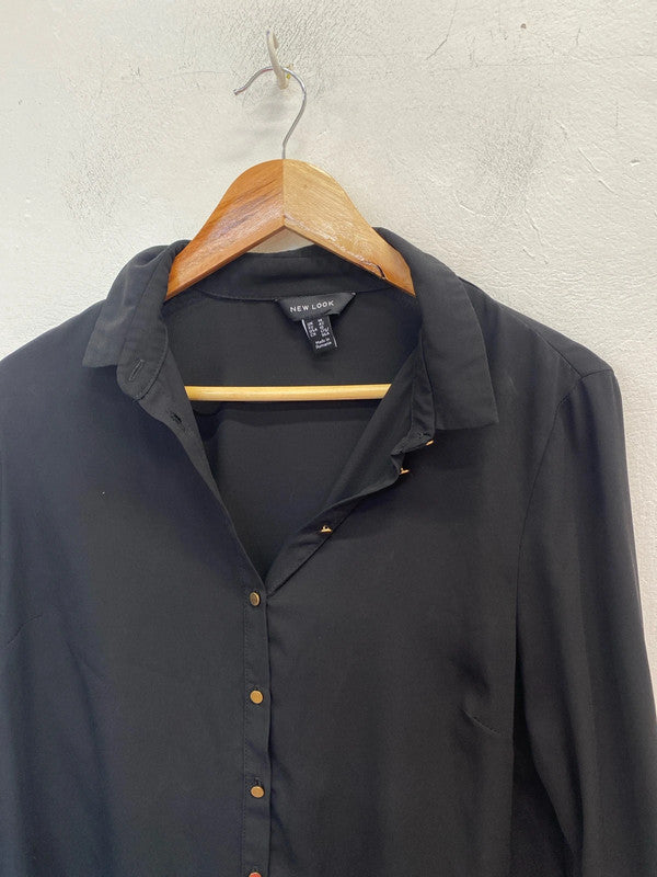 Lovely new look lightweight black blouse UK 14 PJ001