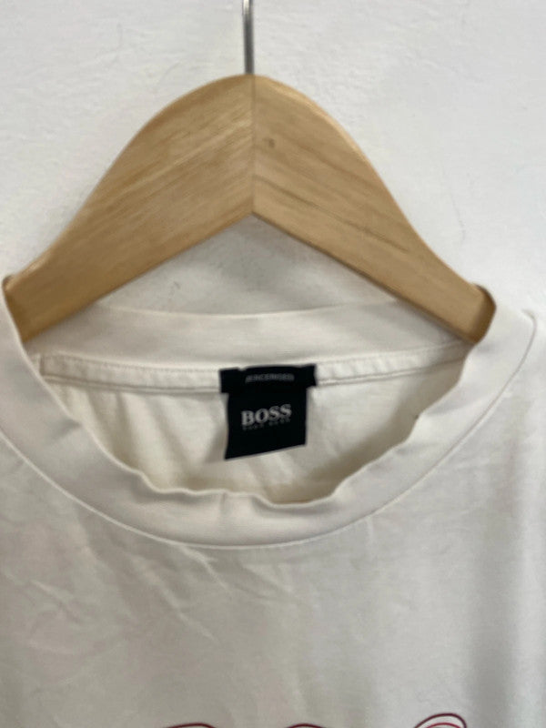 Classic Hugo Boss white logo tee M SD001