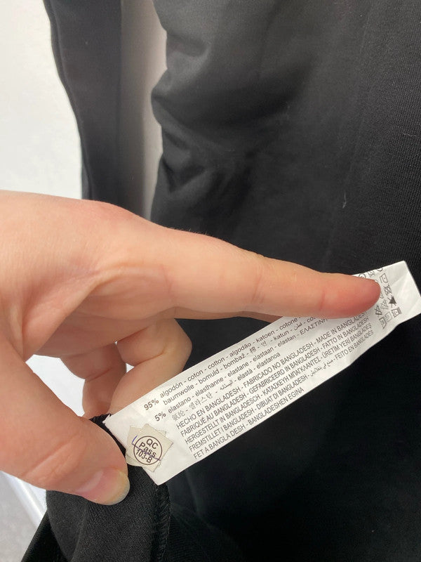 Zara Chic Black Ruched Jersey Dress Size L KN003