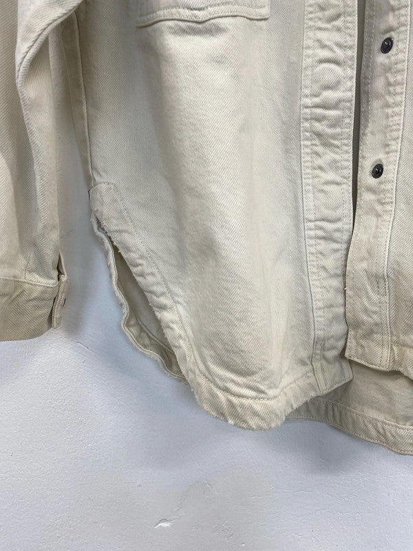 Zara Trendy Cream Denim Oversize Shacket Size XS SD002