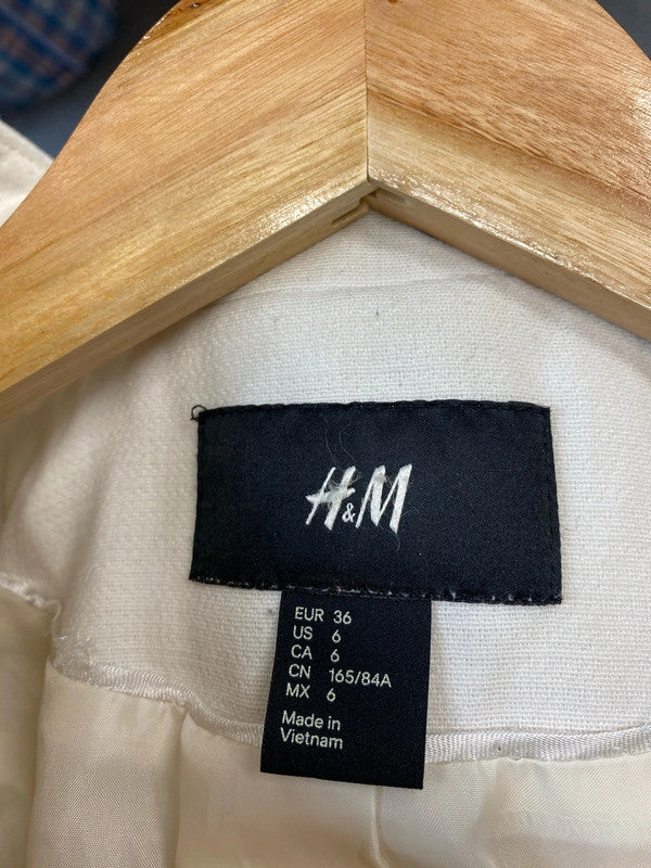 Fab H&M Ivory blazer Uk8 military vibes classic formal JB001