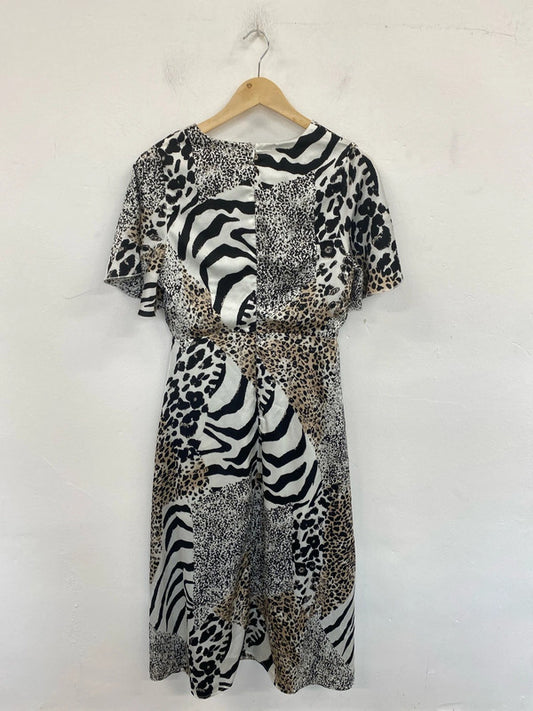 Girl In Mind Fabulous Animal Print Midi Dress UK 10 LK009