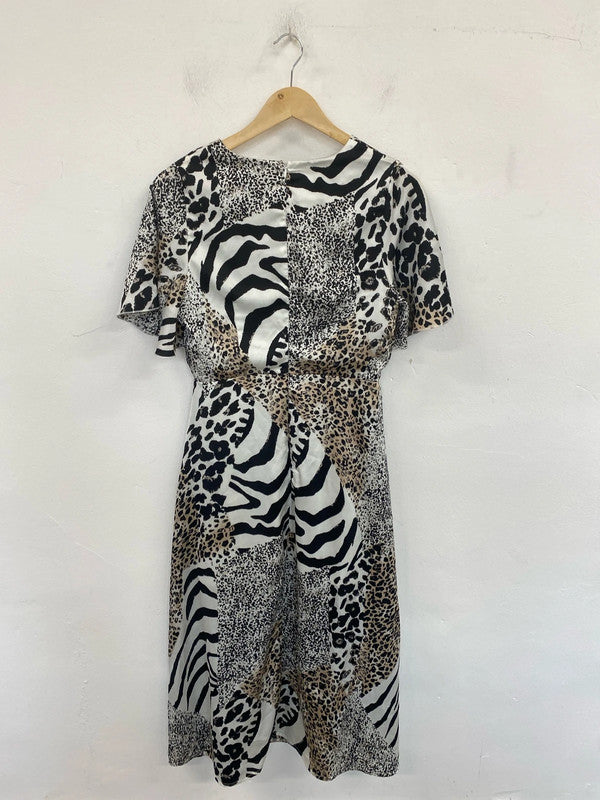 Girl In Mind Fabulous Animal Print Midi Dress UK 10 LK009