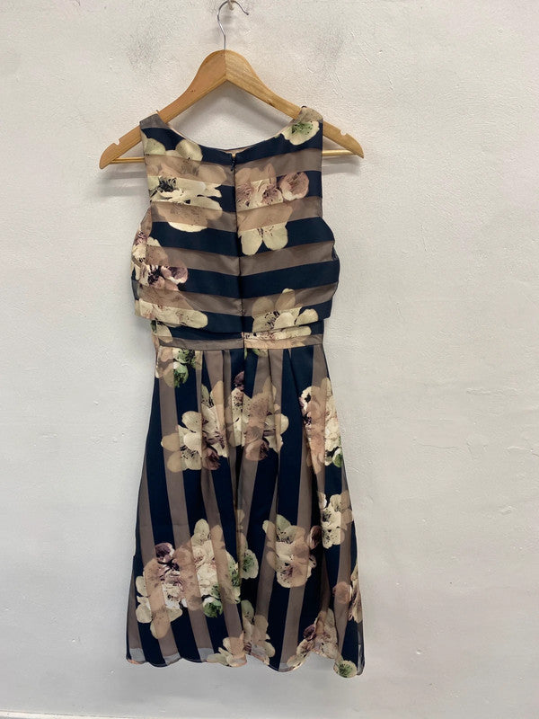 Stunning coast striped floral midi dress UK 8 JM009