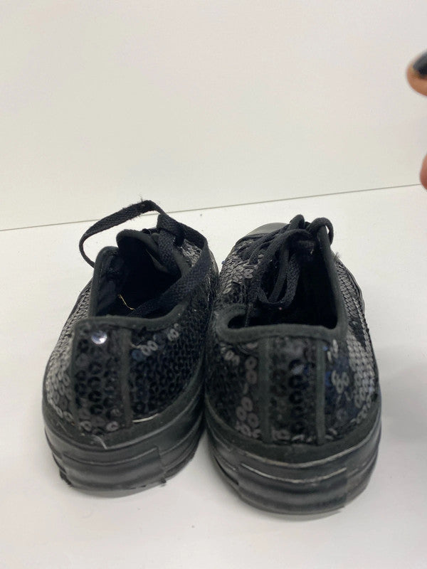 Fabulous Black sequin classic party converse UK6 JR001