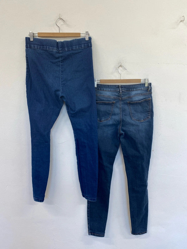 Next & TU Fabulous Denim Bottoms Duo UK 12-14 #16 LN001