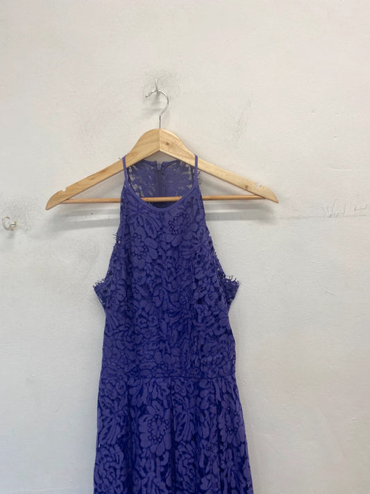 Stunning asos design purple lace halterneck midi dress UK 8 JM008