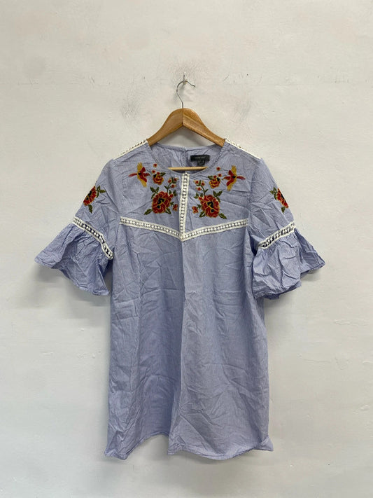 Fun and flirty pure cotton summer boho tunic top Uk20 CR002