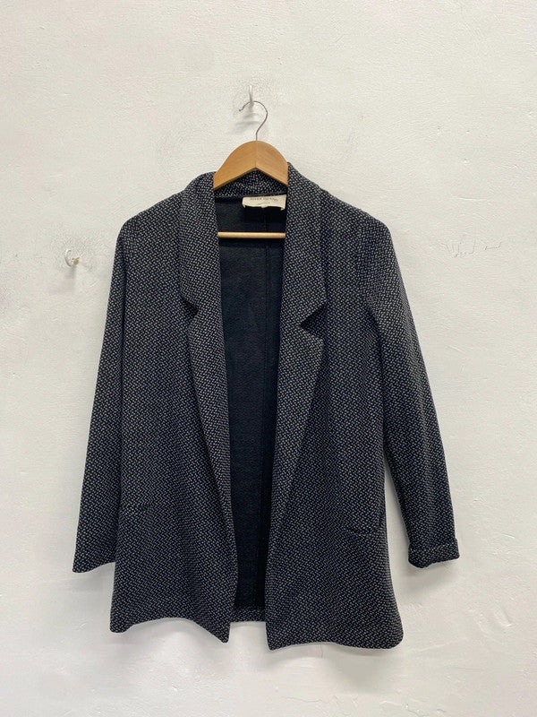 Fabulous river island grey black pattern longline blazer UK S KM004