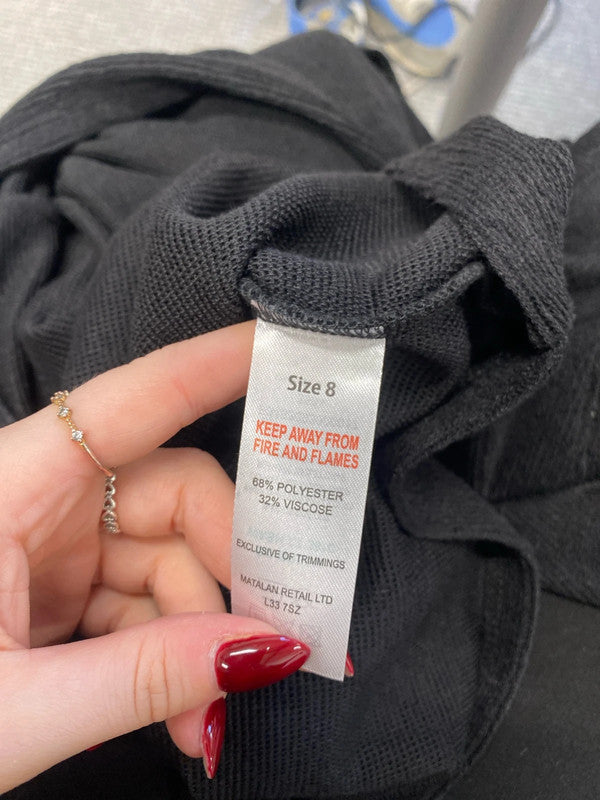 Lovely papaya black knit top new UK 8 AO001