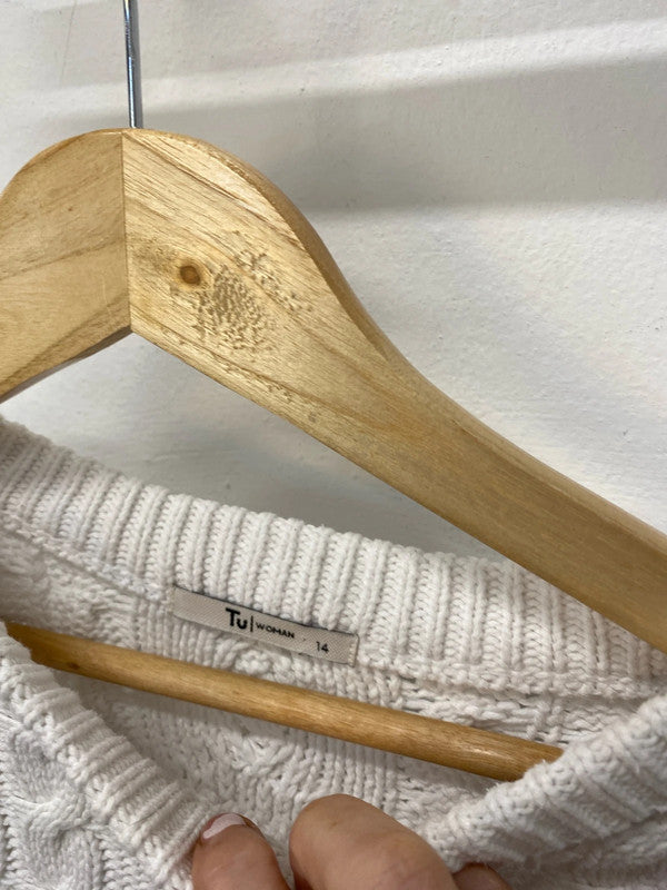 Fabulous trio of crochet knit jumpers Uk12-14 Tu & warehouse #4 LN001