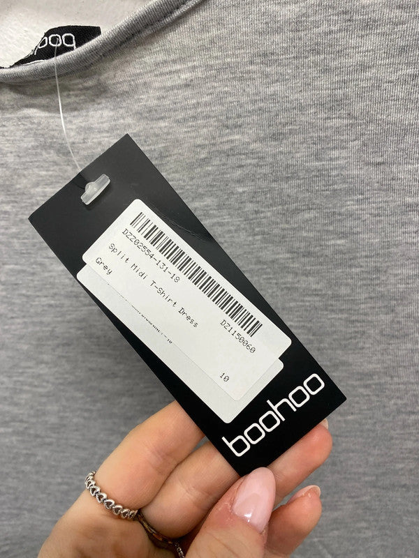 Lovely boohoo casual grey t shirt dress maxi UK 10 KS002