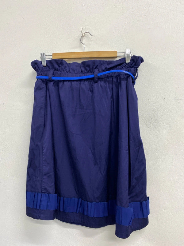 Fabulous Vintage Paperbag top flared skirt purple blue Uk10 KD001