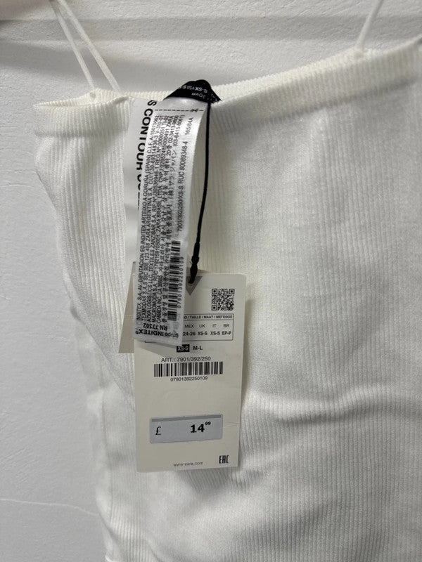 Fabulous ribbed white body suit new UkXs-S New SD002