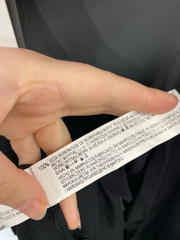 Zara Chic Black Sheer Blouse Size L NN001