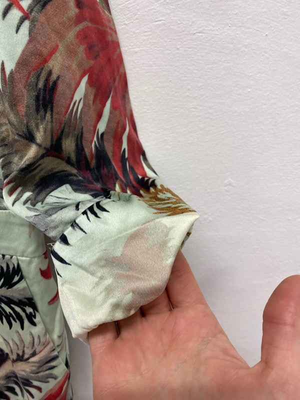 Fabulous Vintage Playsuit floral Hawaiian vibes uk8 NS003