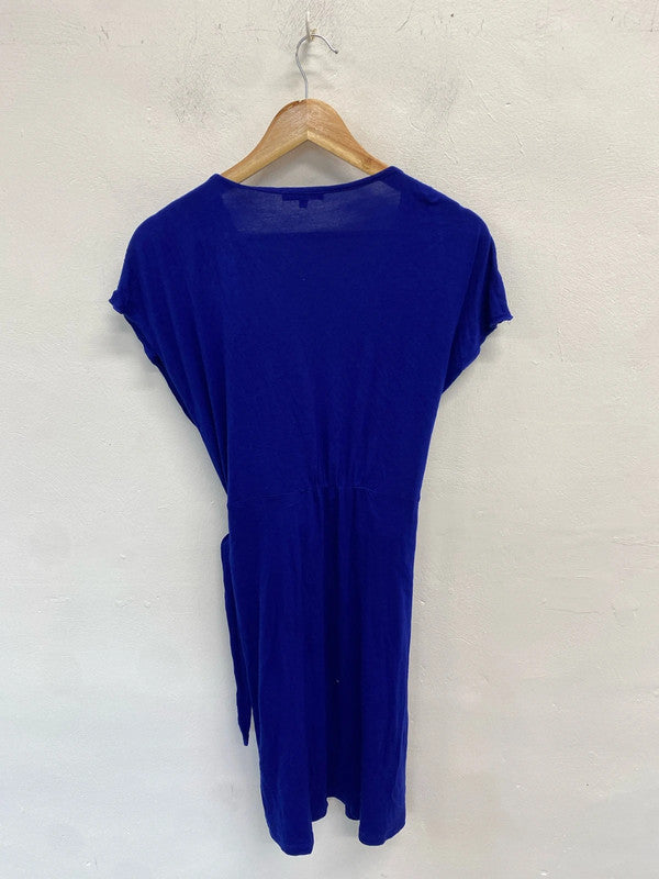 Lovely Morgan de toi blue tie waist pattern blue mid dress UK L JB005