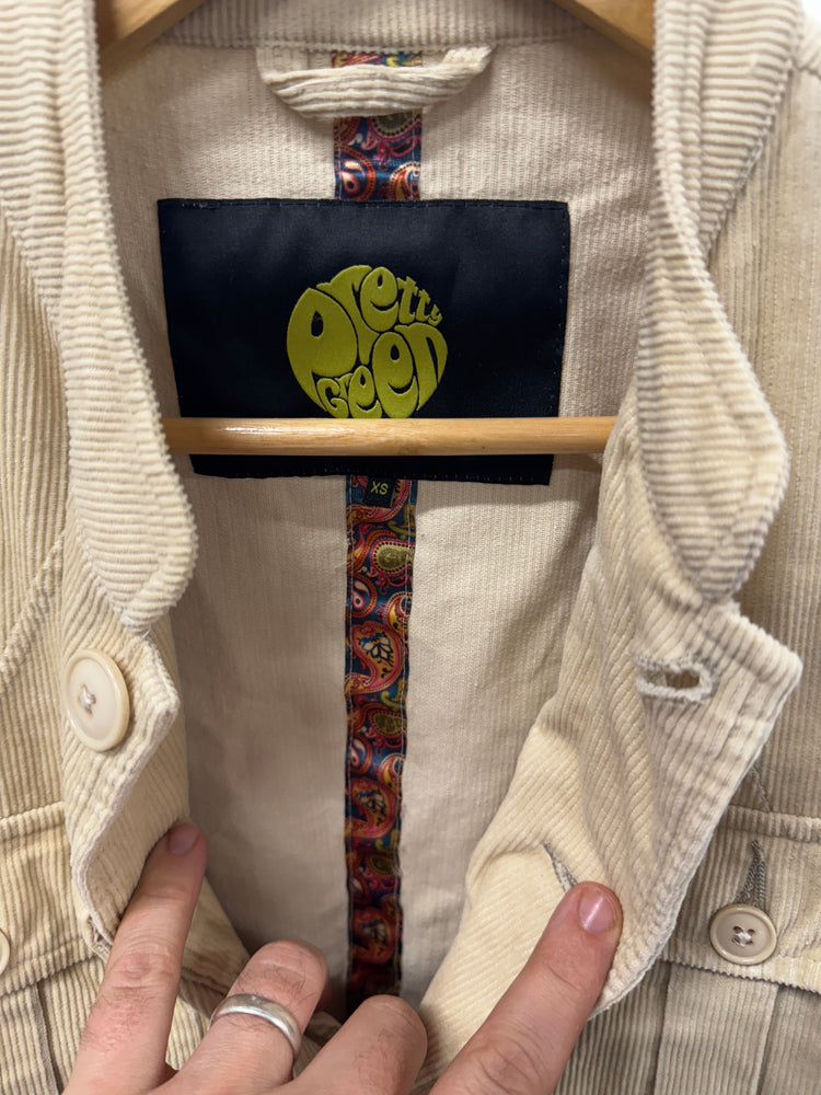 Pretty Green corduroy casual terrace oi polloi shacket XS sand beige AM012