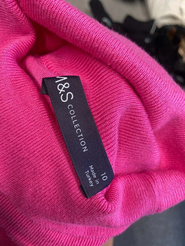 Lovely m&s pink roll neck jumper UK 10 CN001