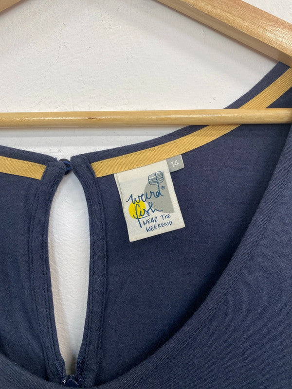 Weird Fish Stylish Khya Slate Blue Jersey Jumpsuit UK 14 EL001