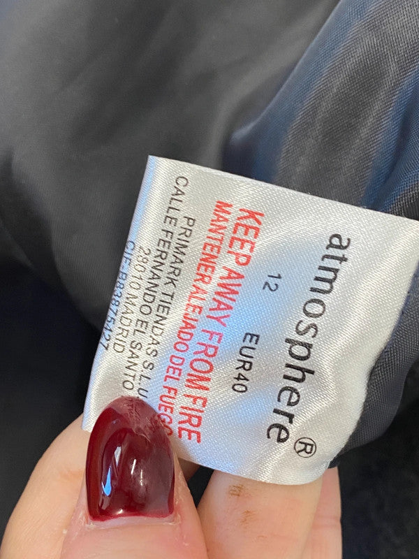 Lovely atmosphere grey wool blend pea coat UK 12 GK002