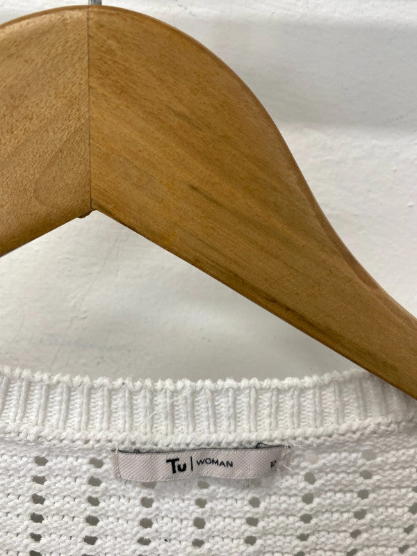 Fabulous trio of crochet knit jumpers Uk12-14 Tu & warehouse #4 LN001