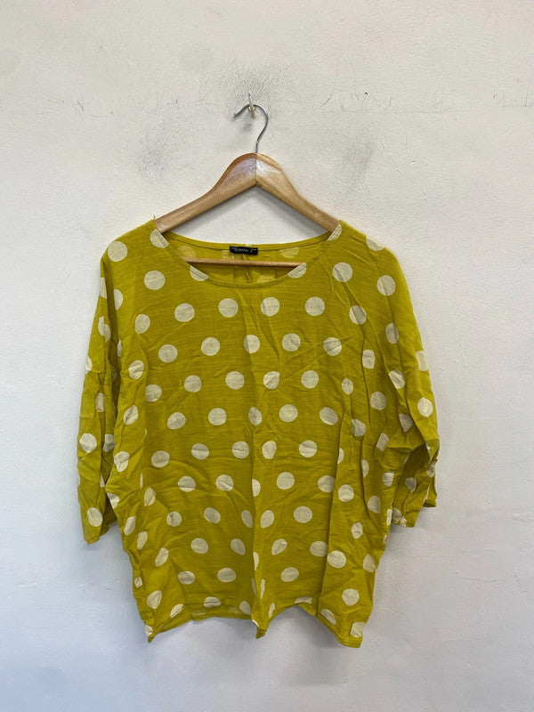Lovely Roman like spotted blouse lightweight summer UK S AG005