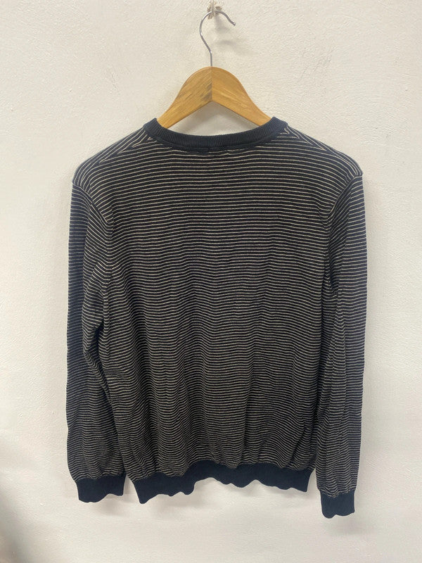 Classic J Hart bros striped knit jumper black beige XXL FE001