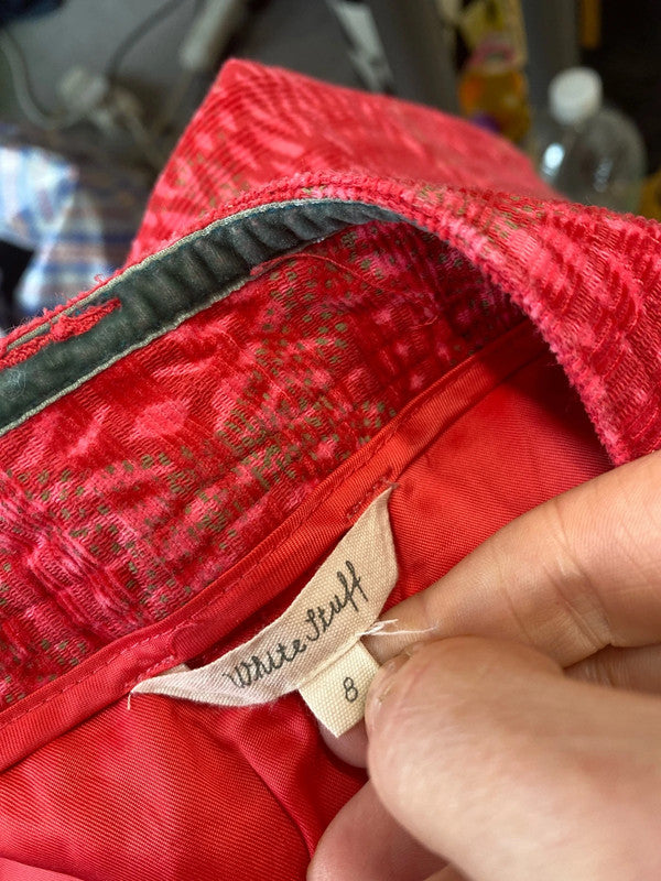 Fabulous Skirt from White Stuff embroidered Mini Raspberry red Uk8 MM005