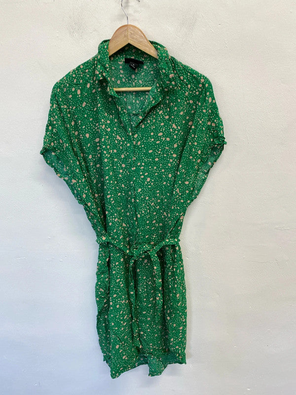 Fabulous Monki ditsy splodge tunic dress belted UkM JR001